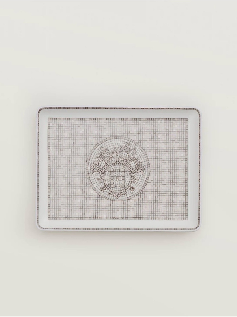 Hermes Mosaique au 24 platinum tray, small model